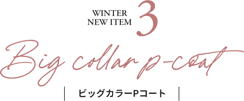 WINTER NEW ITEM3：ビッグカラーPコート